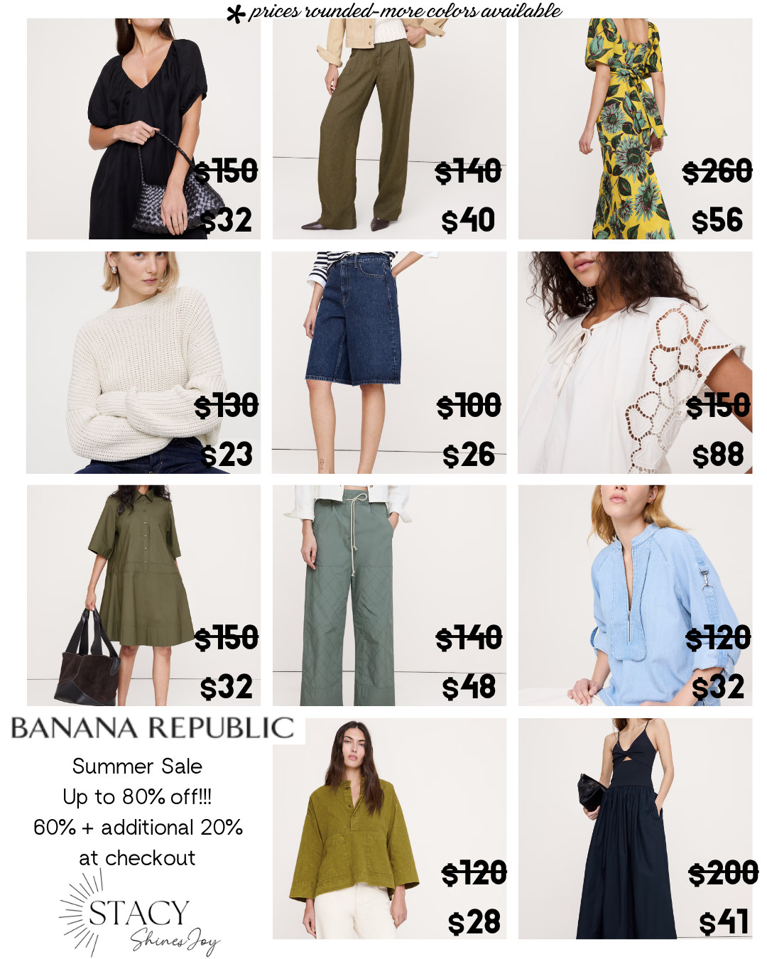 Okay, I know we might be saled out, but OMG this Banana Republic sale is sooooooo good. Save more than $100 on some items. Up to 80% off and lots of sizes and colors available.  So many cute tops and dresses.  Do not sleep on this one #summersale #bananarepublicsale #affordableoutfits #businesscasual #under50 

 #LTKOver40 #LTKSaleAlert #LTKWorkwear