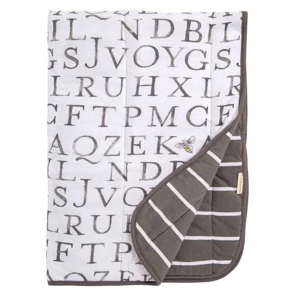 Letter Bee Organic Baby Reversible Blanket | Burts Bees Baby