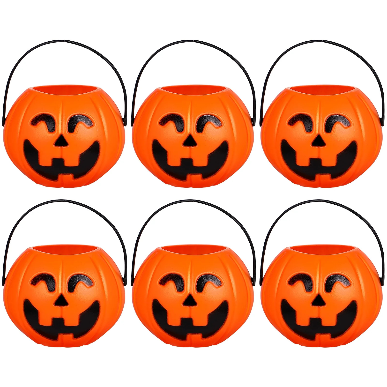 STOBOK 6pcs Halloween Pumpkin Bucket Portable Children Trick or Treat Candy Holder Small Hallowee... | Walmart (US)