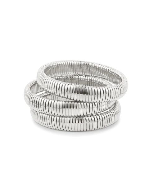 Flex Snake Chain Bracelet- Set of 3 (12mm wide)- Silver | Luv Aj