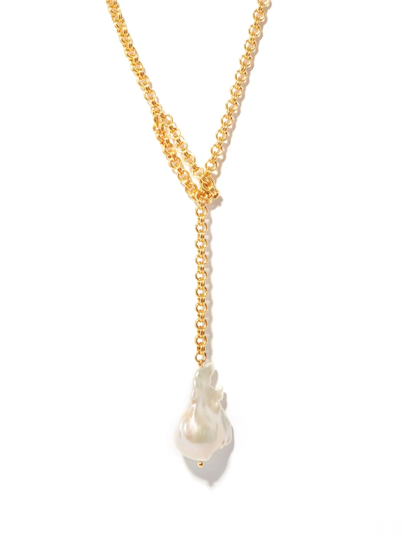 Pearl & 24kt gold-plated necklace | Matches (US)