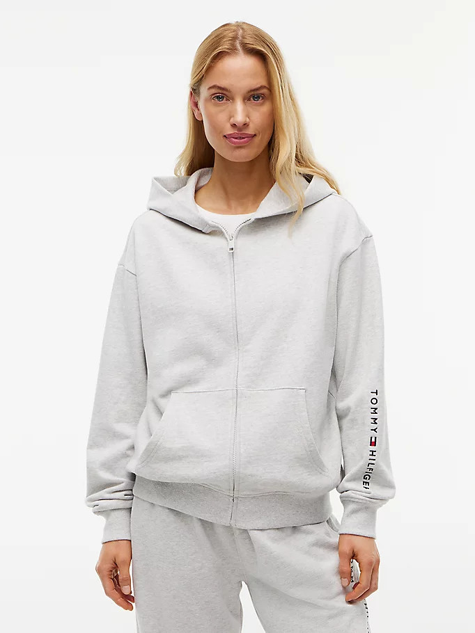 Essential Terry Relaxed Zip-Thru Lounge Hoody | Tommy Hilfiger UK