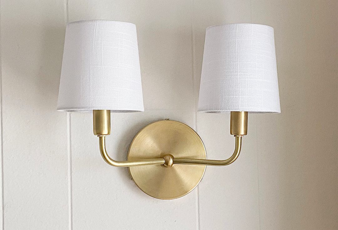 Solid Brass Double-sconce dean Hand-formed Contemporary Wall Light - Etsy | Etsy (US)