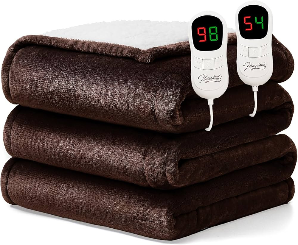 Homemate Electric Heated Blanket King Size - 100"x90" Heating Blanket King Size Dual Control 1/2/... | Amazon (US)