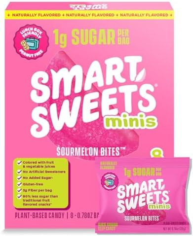 SmartSweets Sourmelon Bites Minis Snack Pack | 0.78 oz (Pack of 8) | Low Sugar and Calorie Sour G... | Amazon (US)