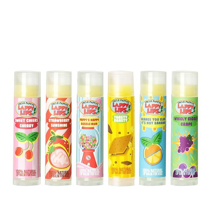 Lappy Lips Organic 100% Natural, Lip Balm Chap stick for Kids, Toddlers (6 flavors) - Organic Ess... | Amazon (US)