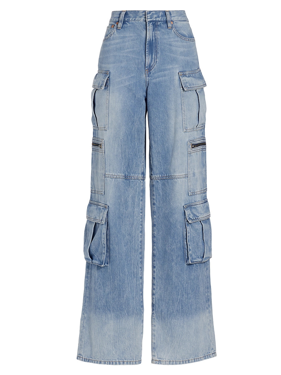 Women's Cay Baggy Denim Cargo Pants - Brea Blue - Size 29 | Saks Fifth Avenue
