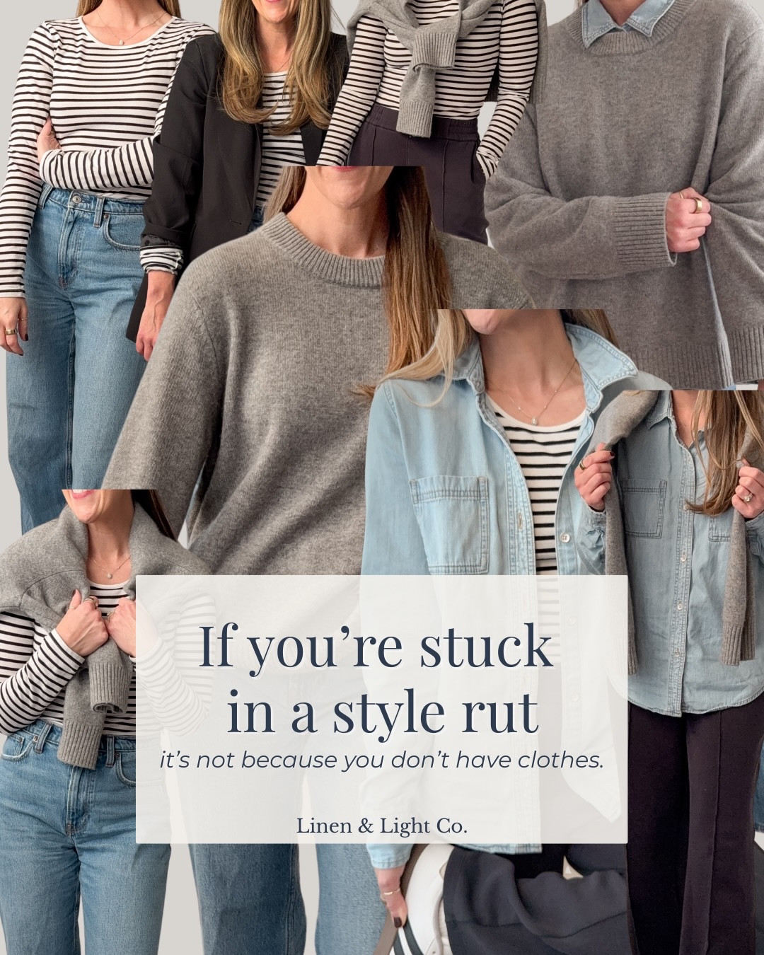 You’re not bored of your clothes. You’re tired of deciding.

There’s a quiet frustration in standing in front of a full closet and still feeling stuck.
Not because you don’t own enough—but because your brain is already full before the day even starts.

This 10×10 capsule wardrobe is a gentle reset.
10 pieces you already own. Styled into 10 simple, repeatable outfits.

No shopping.
No pressure.
Just new inspiration for a season where ease matters.


If you’re in a style rut, you’re not alone.

#capsulewardrobemom #momstyleroutine #simplestyleformoms #everydaymomstyle #wardrobereset

#LTKstorytime #LTKmomlife #LTKSeasonal