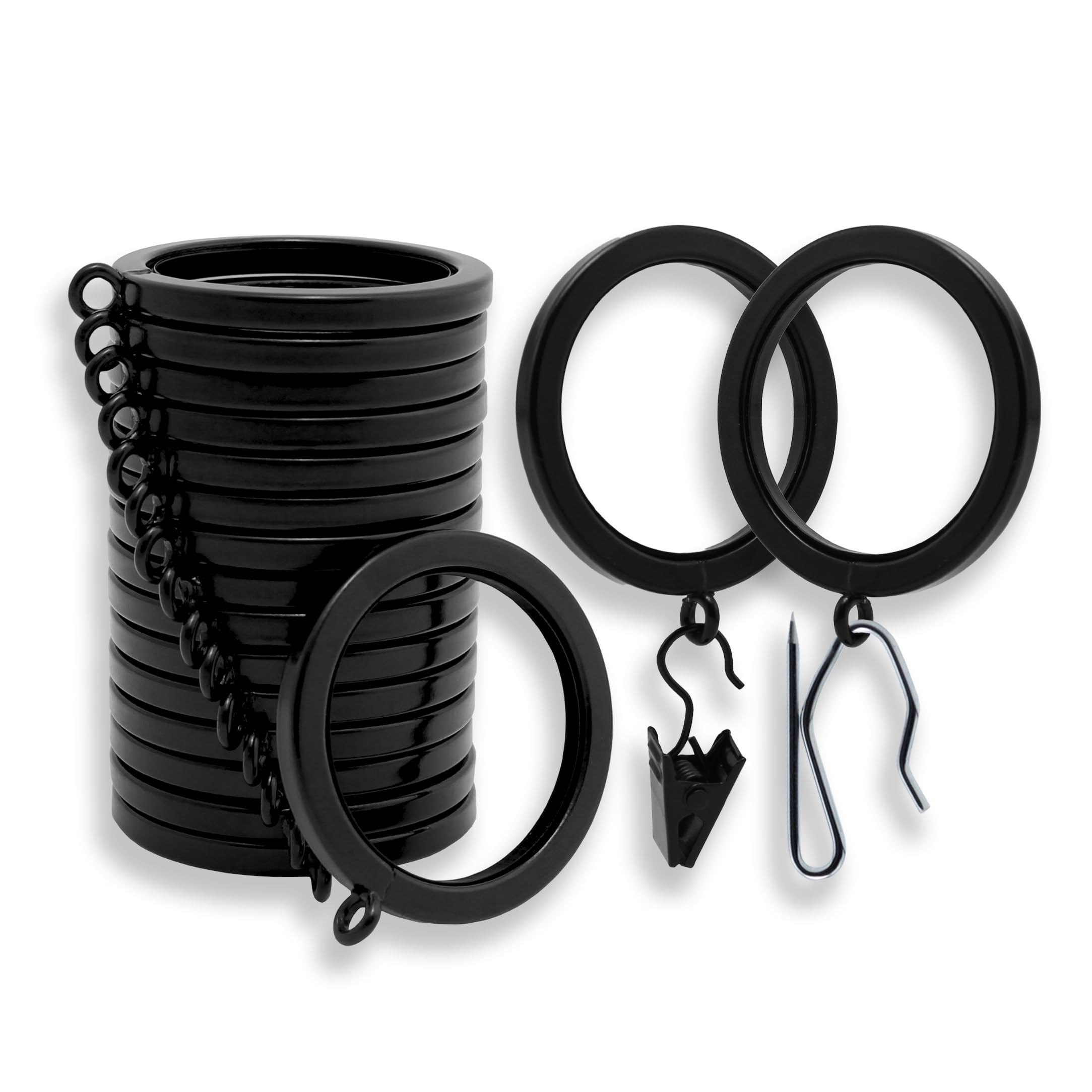 BlastHome® Luxury Curtain Rings – Premium Metal with Quiet, Smooth Nylon Inserts – Pinhooks ... | Amazon (US)