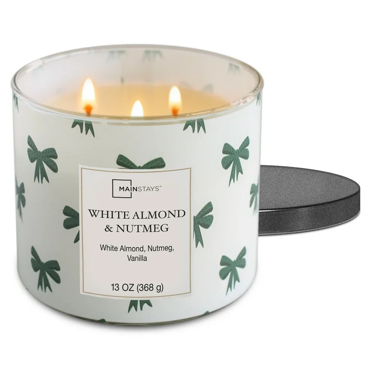 Mainstays White Almond & Nutmeg 3 Wick Wrap Candle, 13 oz. | Walmart (US)