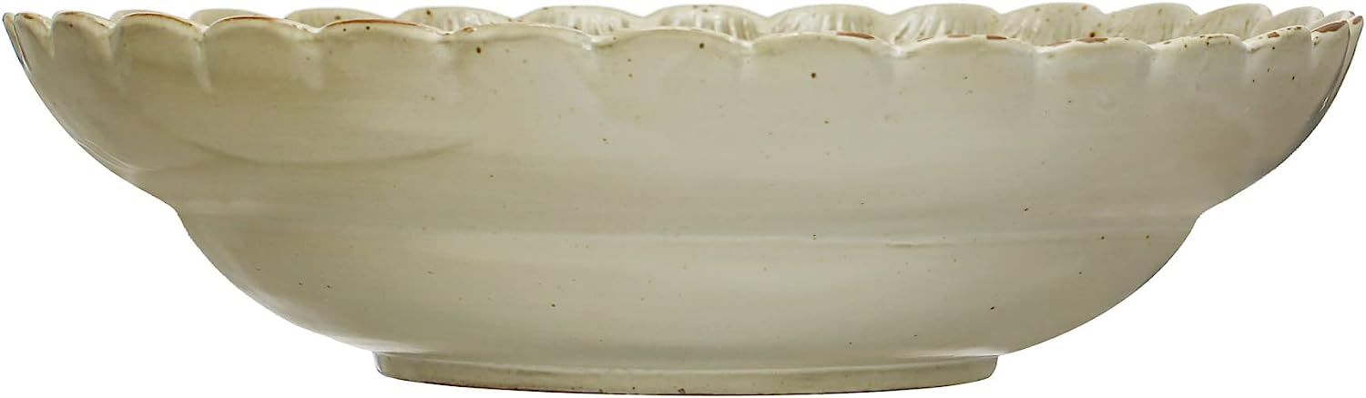 Creative Co-Op Stoneware Scalloped Edge, Ivory Bowl | Amazon (US)