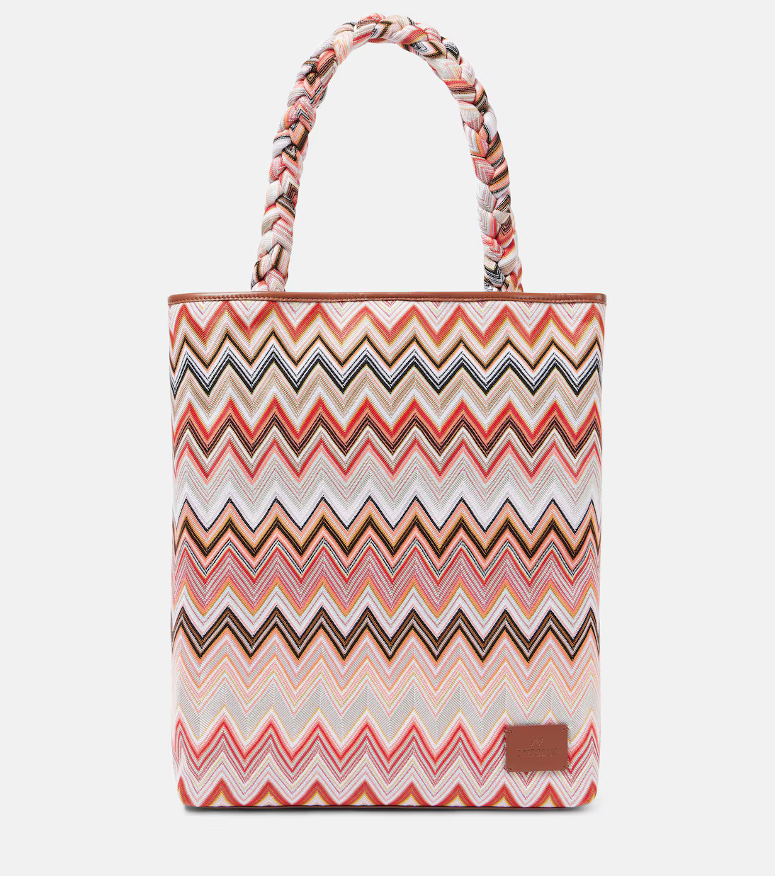 Zigzag Large leather-trimmed tote bag | Mytheresa (US/CA)