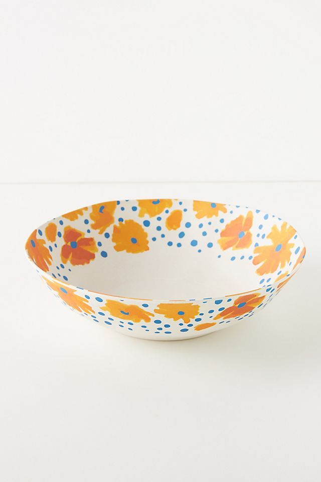 Vera for Anthropologie Poppies Bamboo Melamine Serving Bowl | Anthropologie (US)