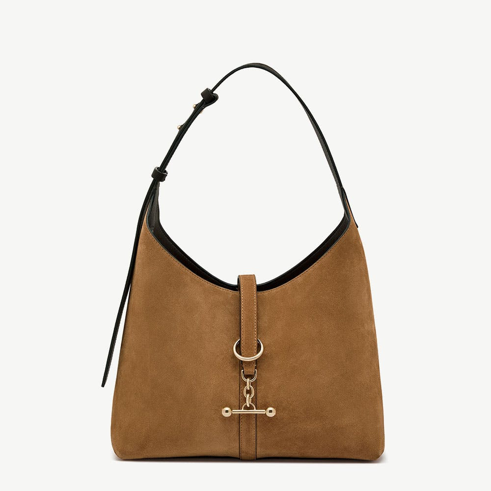 Kite Hobo - Toffee Suede/Espresso | Strathberry | Strathberry