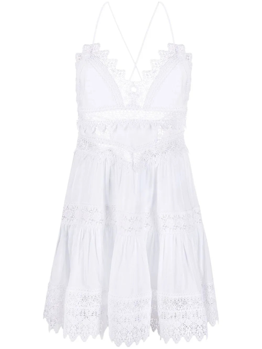 Rachel crochet-trim minidress | Farfetch Global