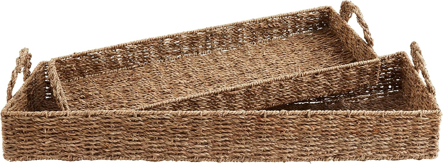 Mud Pie Long Sea Grass Basket, Small 9 1/2" x 24 1/4" | Large 12 1/2" x 30 1/4" | Amazon (US)