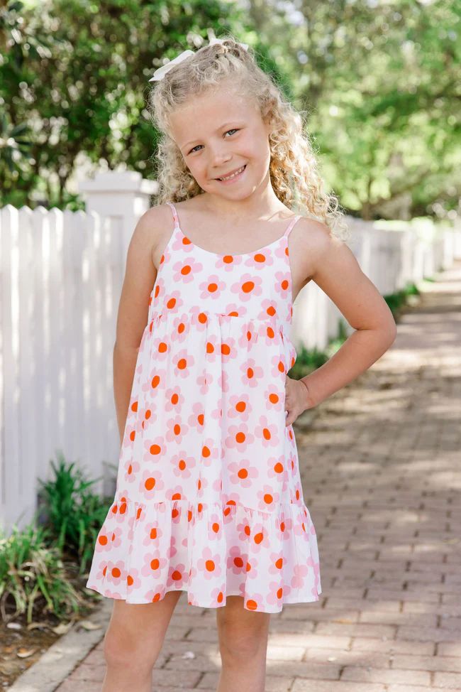 Kid's Keep Blooming In Kennedy Daisy Floral Dress Tori X Pink Lily | Pink Lily