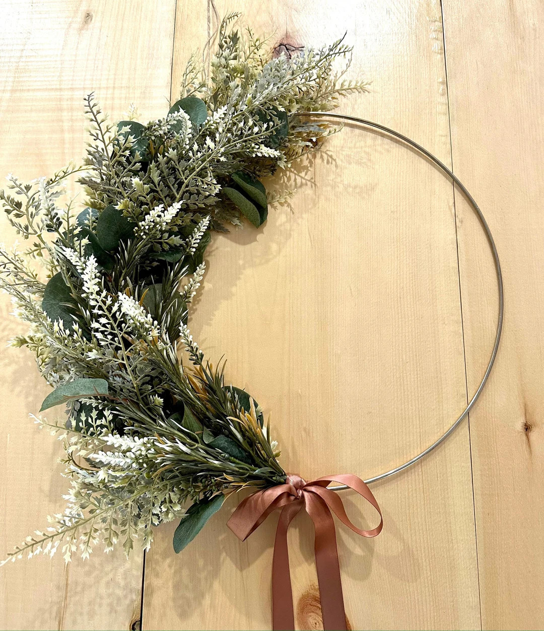 Modern Green Hoop Wreath Minimalist Wreath Modern Unique - Etsy Canada | Etsy (CAD)