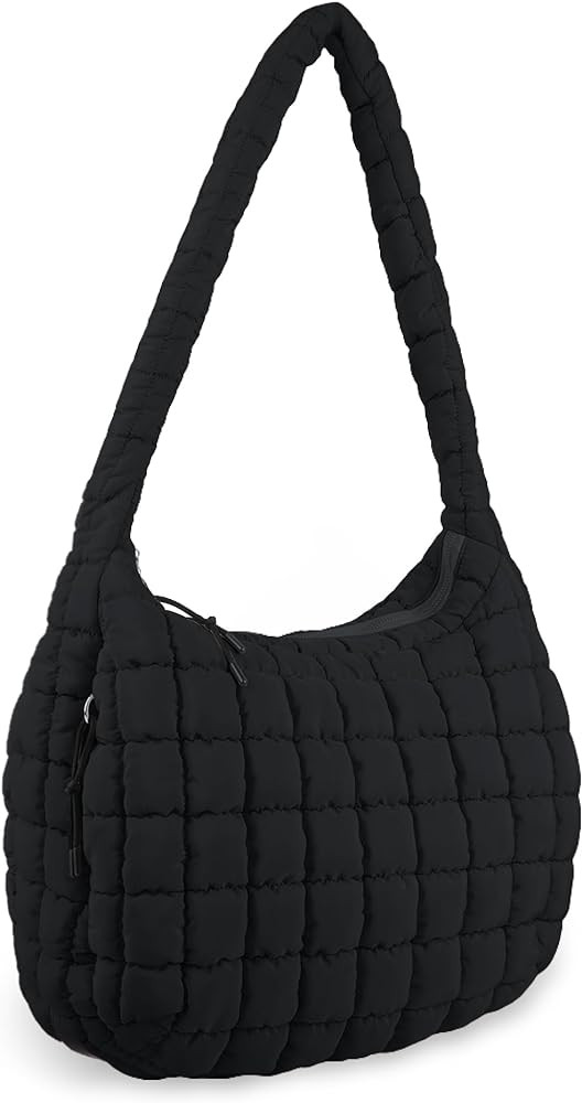 Quilted Puffer Tote Bag Large Puffy Crossbody Shoulder Bag,Lightweight Nylon Hobo Bag Puffer Carr... | Amazon (US)