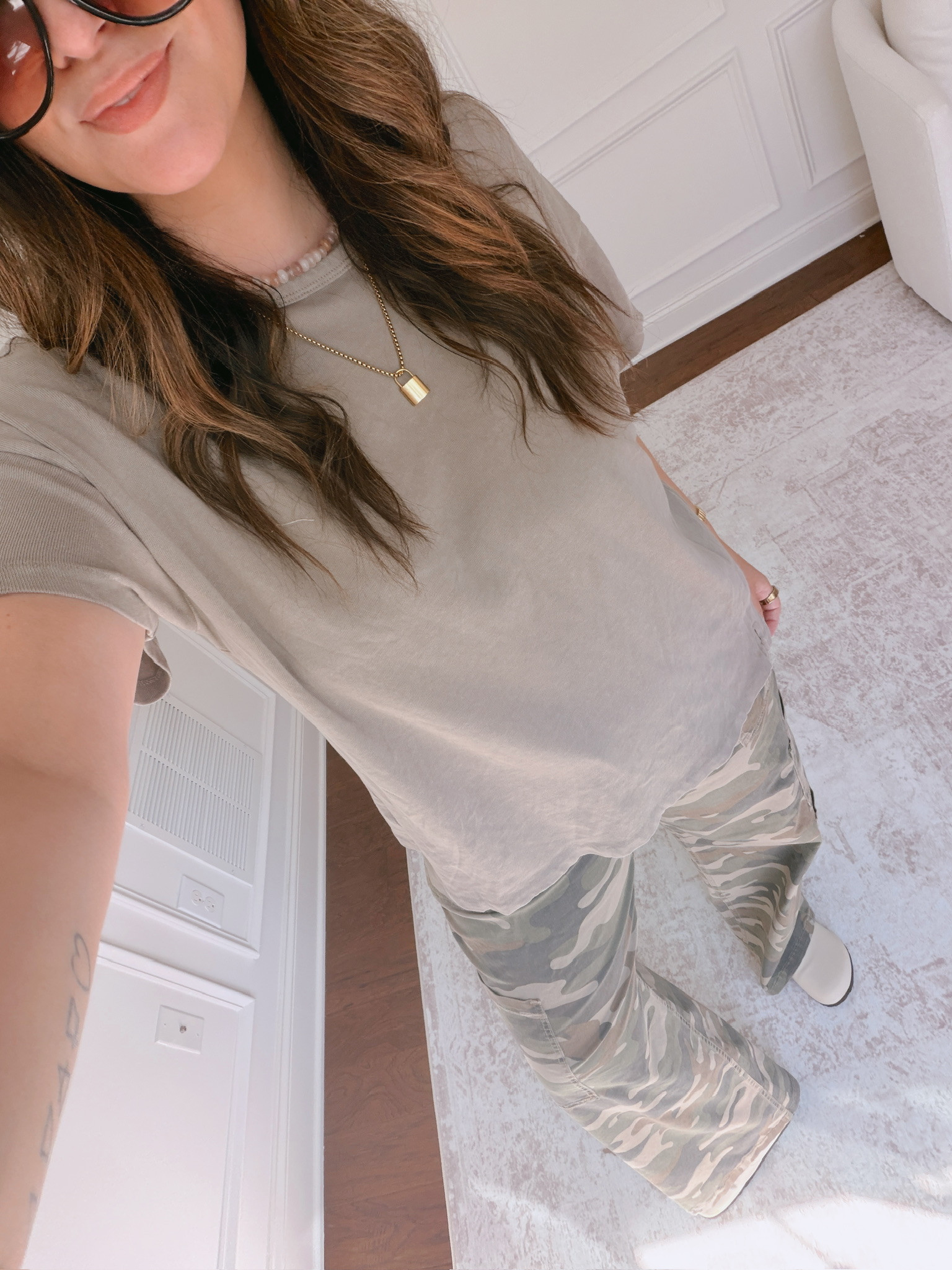 L in the top and XL in the bottoms 

 #LTKgrwm #LTKMidsize