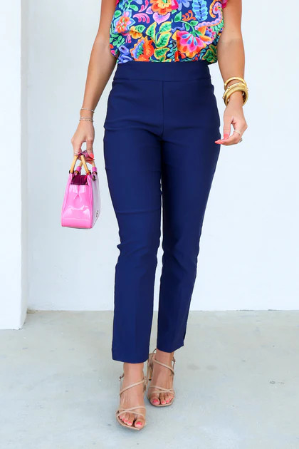 Tribal Flatten It Jet Blue Ankle Pant | The Willow Tree
