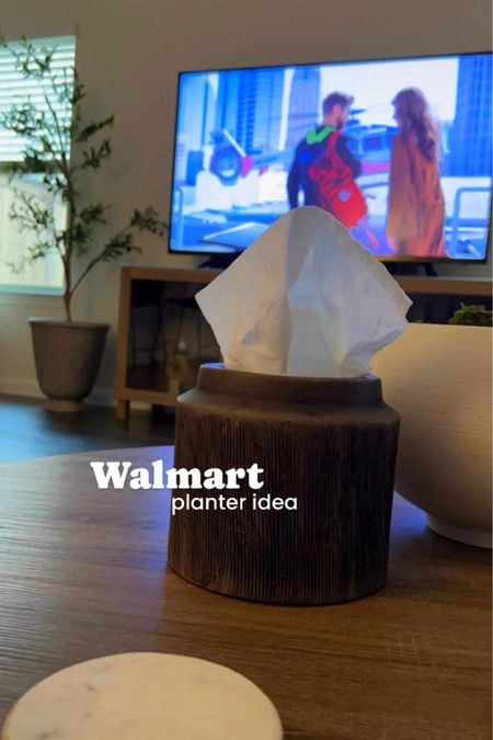Walmart planter idea! 💡 

Turned out perfect for our coffee table. Currently on sale for under $5🛒🏃🏼‍♀️  

#LTKSaleAlert #LTKHome