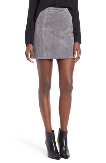 Women's Blanknyc A-Line Suede Skirt, Size 24 - Grey | Nordstrom