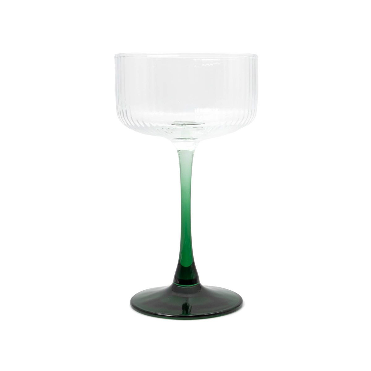 8.2oz Glass Ribbed Coupes Green - Bullseye's Playground™ | Target