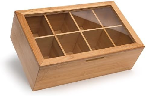 randomgrounds 100% Bamboo Tea Box Storage Organizer, Taller Size Holds 120+ Standing or Flat Tea ... | Amazon (US)
