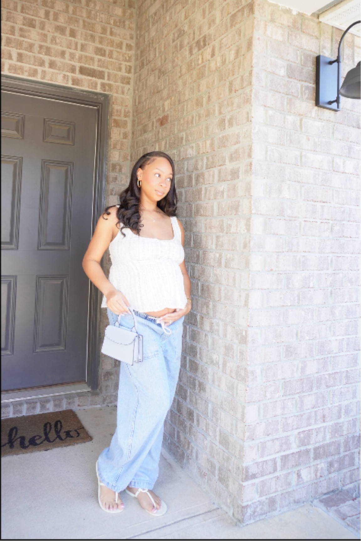 Pregnancy friendly jeans with drawstring | I’m wearing a size M

#LTKStyleTip #LTKSaleAlert #LTKFindsUnder100