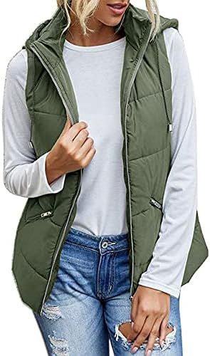 Women's Lightweight Zip Up Hooded Vest Fashion Sleeveless Quilted jacket With Pockets | Amazon (US)