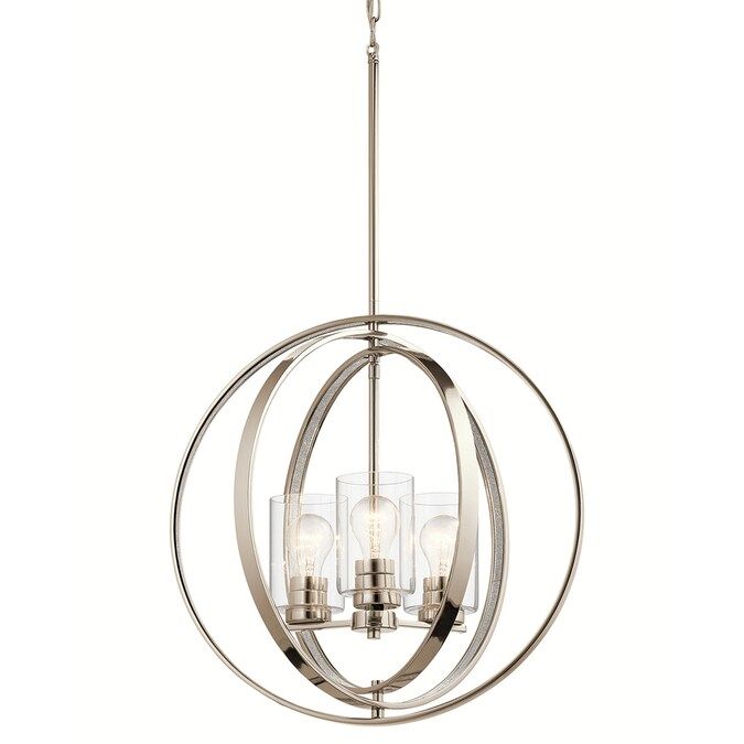 Kichler Angelica Polished Nickel Modern/Contemporary Clear Glass Globe Pendant Light Lowes.com | Lowe's