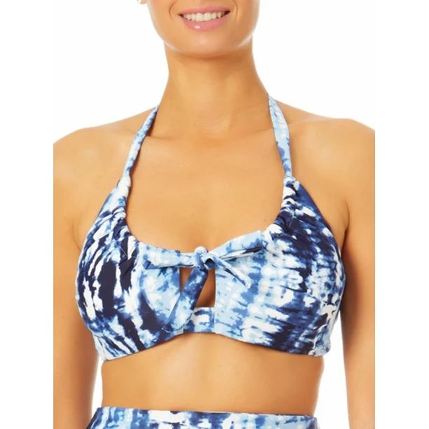 Time and Tru Women's and Women's Plus Vertical Tie Dye Swim Bikini Top - Walmart.com | Walmart (US)