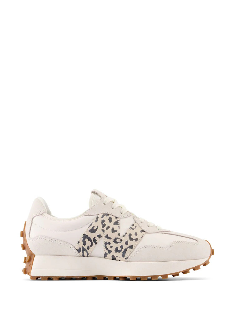 New Balance White/Leopard Print 327 Trainers | Next US