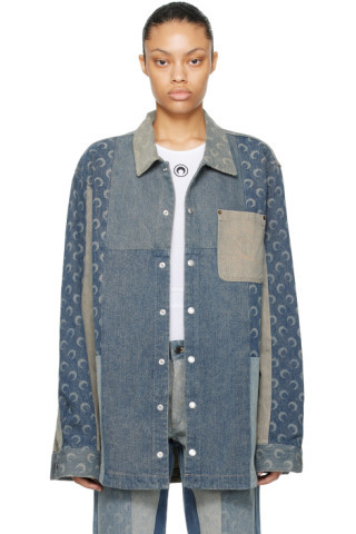 Blue Regenerated Denim Shirt | SSENSE