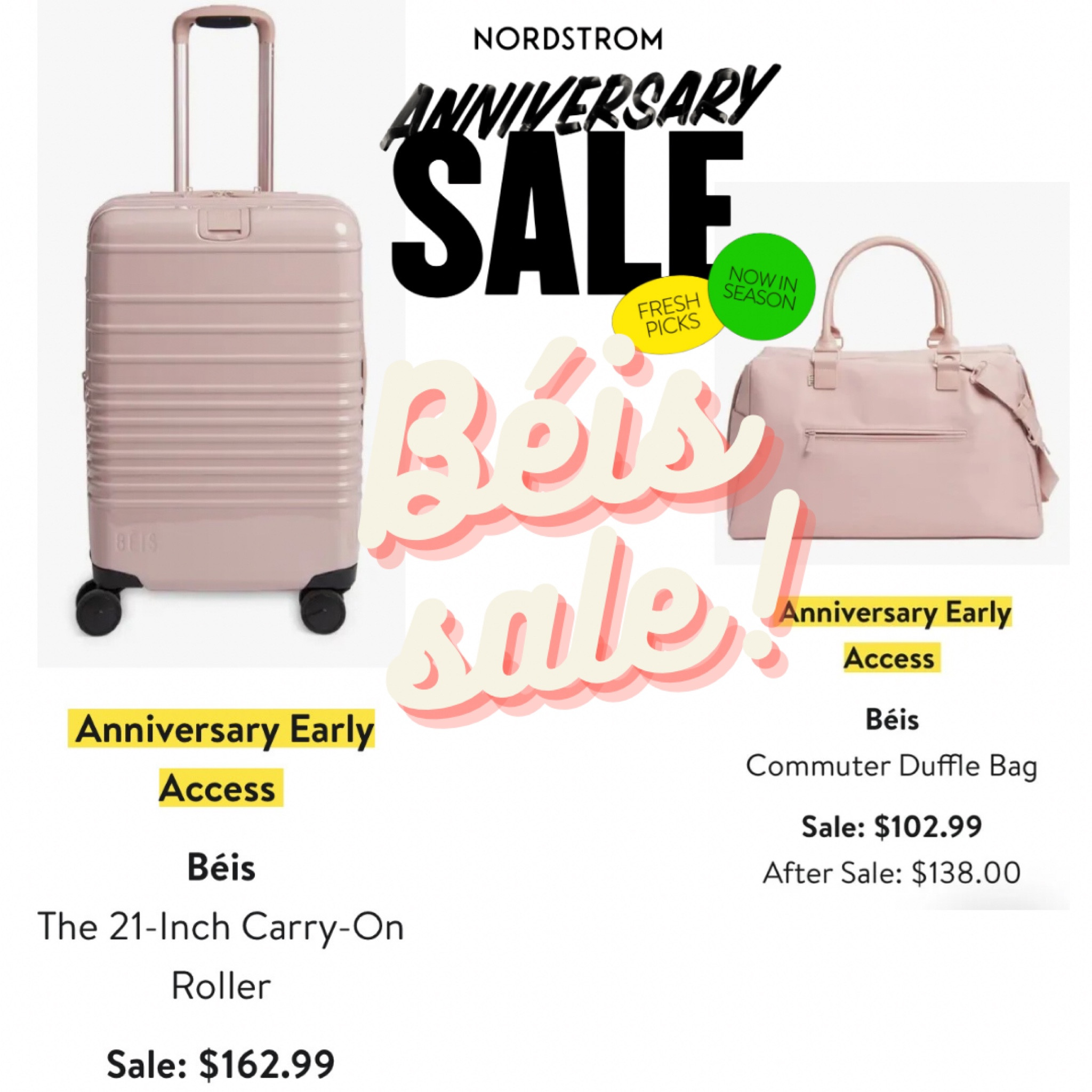 Béis carry on and overnight bag discounted ! These will sellout 

#LTKxNSale #LTKSaleAlert