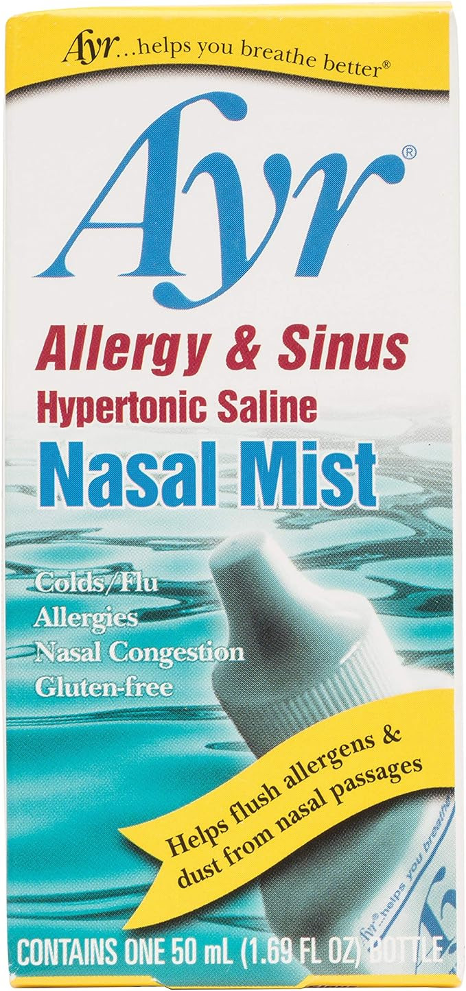 AYR Allergy & Sinus Hypertonic Saline Nasal Mist, White, 1.69 Fl Oz | Amazon (US)