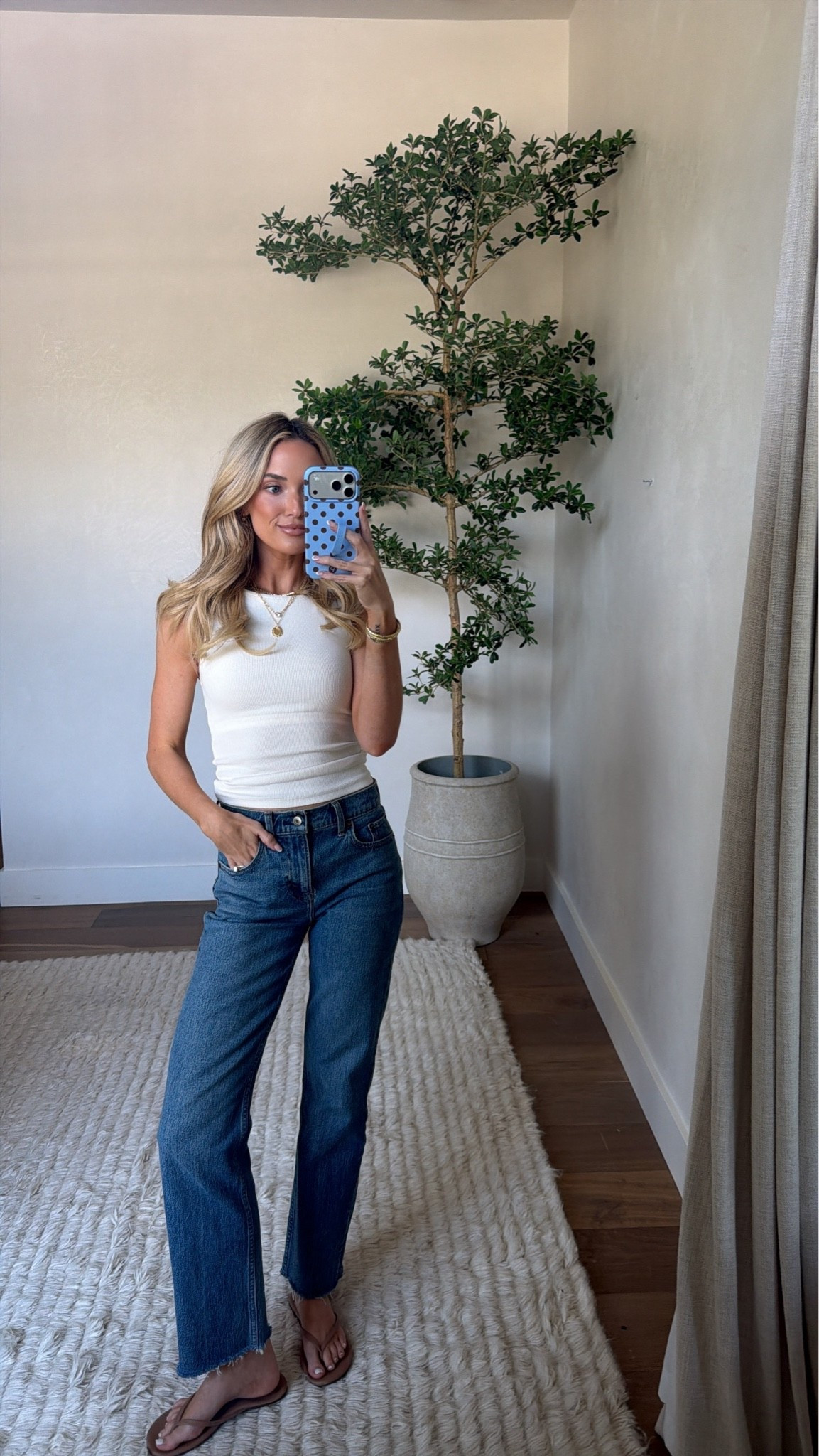 Jeans are “medium” wash. I’m wearing a 25r