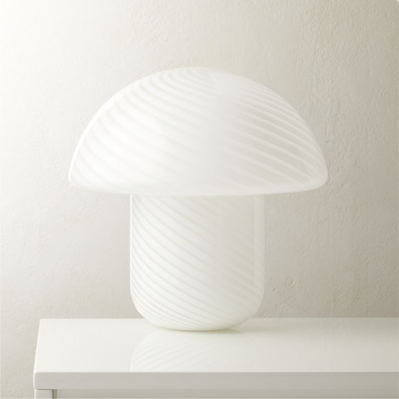 Senza White Glass Table Lamp + Reviews | CB2 | CB2