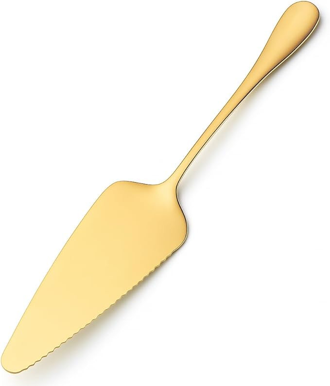 Espátula para Bolo e Torta, Aço Inox Dourado, Utensílio de Servir Gourmet Com Corte Serrilhado... | Amazon (BR)