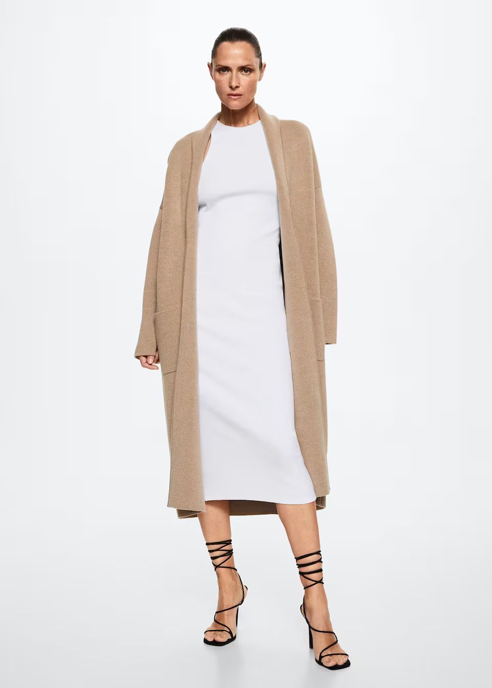 Oversized coat with pockets - f foSweaters Women | Mango USA | MANGO (US)