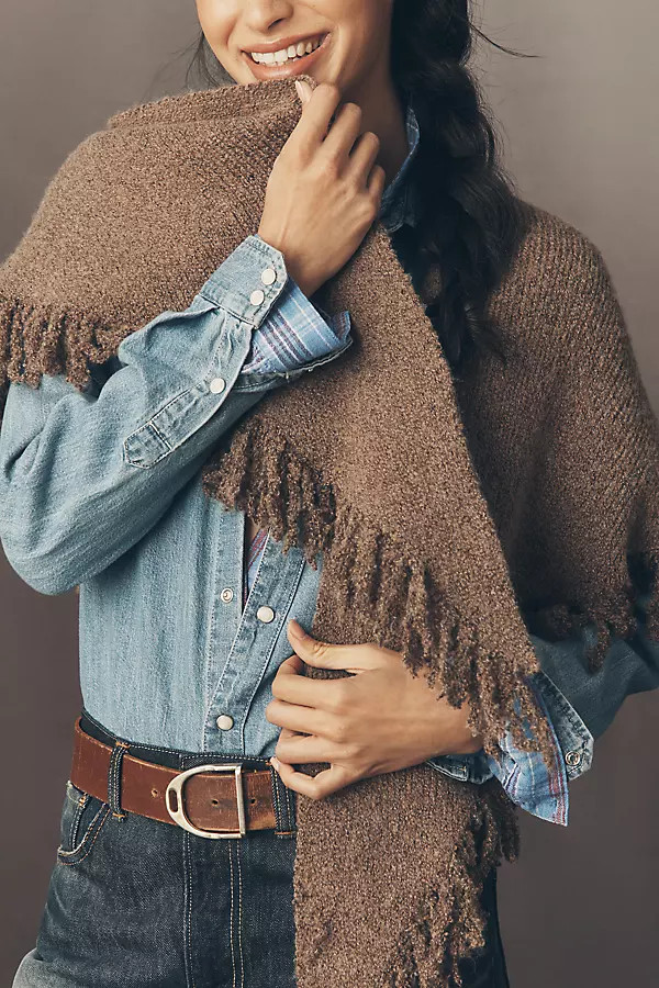 Fringed Triangle Wrap | Anthropologie (US)