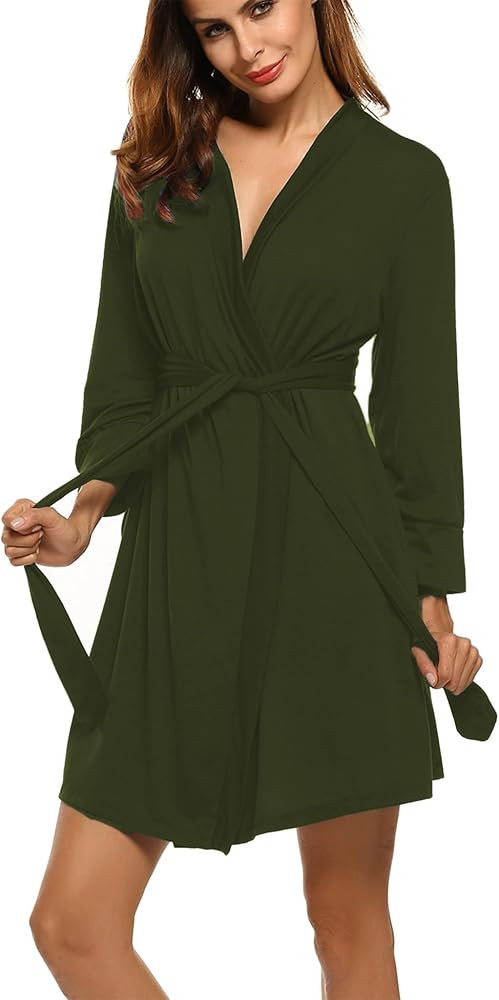 HOTOUCH Womens Robe Lightweight Short Knit Bathrobe Soft Ladies Sleepwear | Amazon (US)