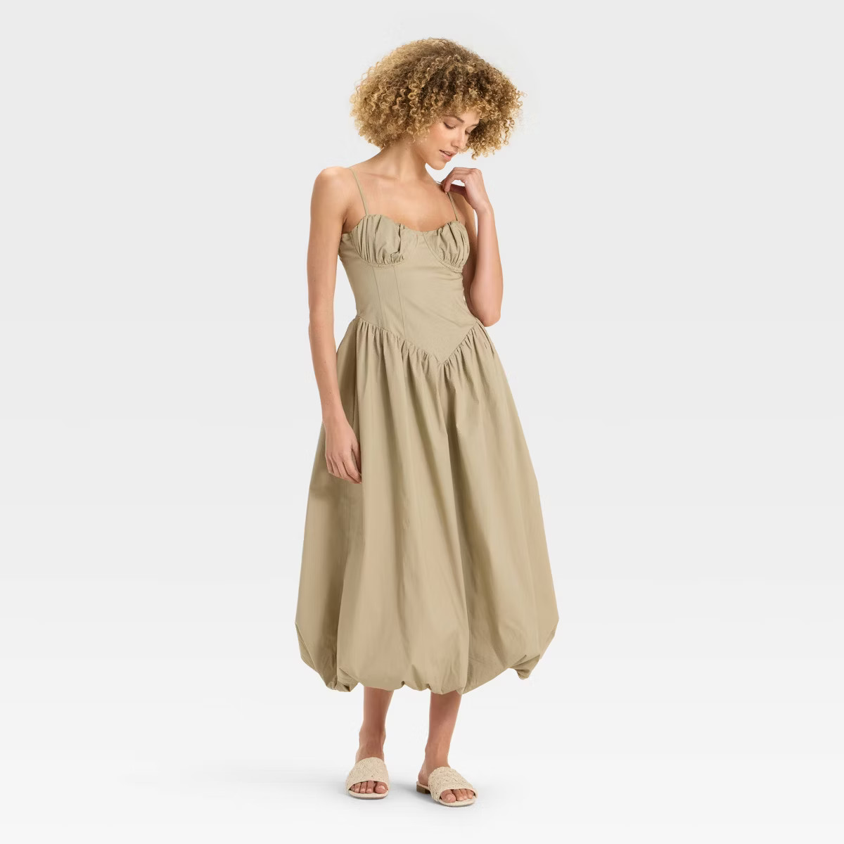 Women's Corset Bubble Midi A-Line Dress - Future Collective | Target