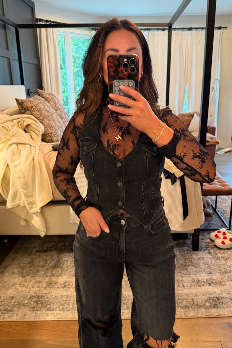 The perfect date night outfit! 

American eagle
Black jeans 
Black vest 
Denim vest 
Lace top 
Amazon fashion 

#LTKSeasonal #LTKStyleTip #LTKMostLoved