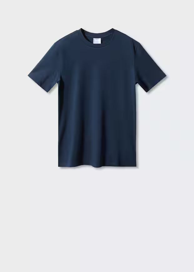 Basic-T-Shirt aus Baumwolle mit V-Ausschnitt Lightweight | MANGO (DE)