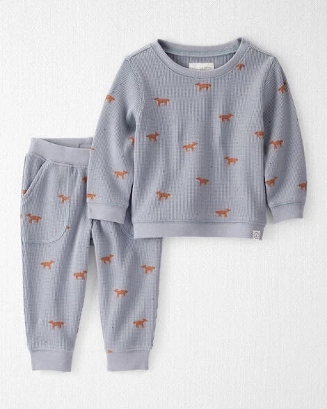 Baby 2-Piece Organic Cotton Waffle Knit Set in Shadow Fox Print - Little Planet | Carter's | Carter's Inc