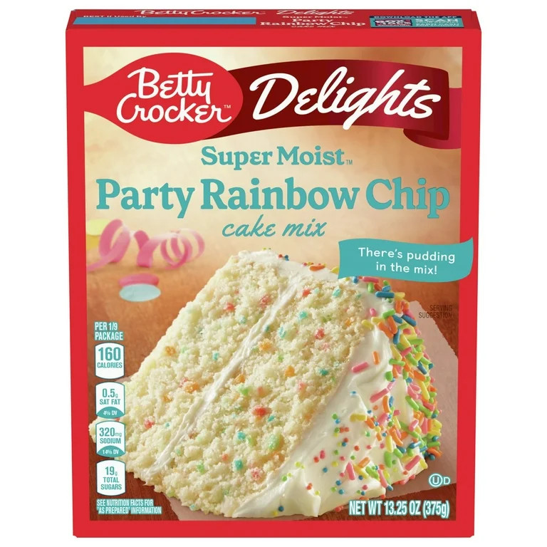 2X - Betty Crocker Betty Crocker Cake Mix Super Moist Rainbow Chip - 13.25 oz | Walmart (US)