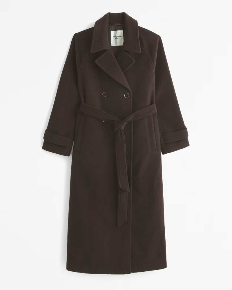 Wool-Blend Trench Coat | Abercrombie & Fitch (US)