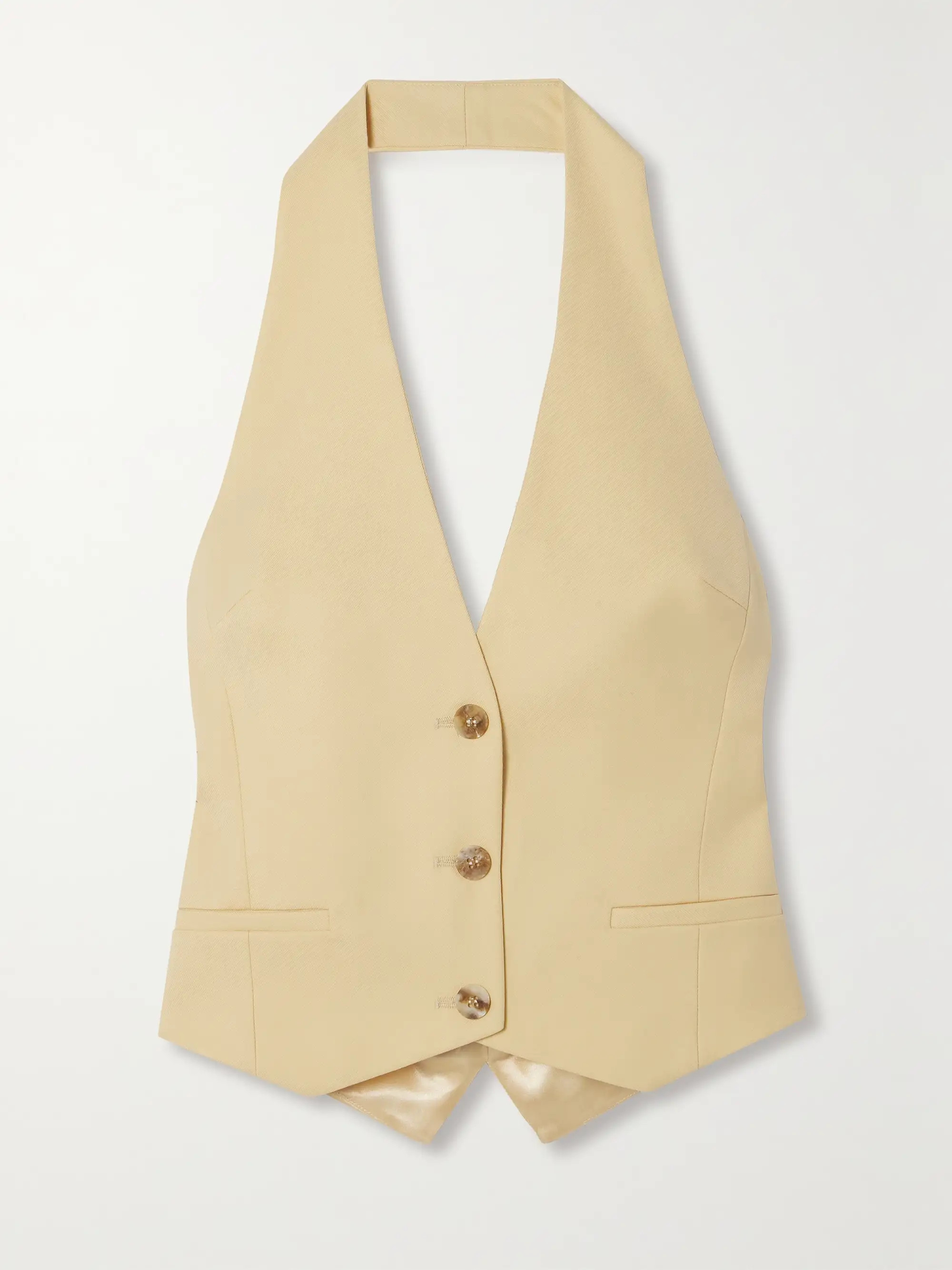 Delphi satin and wool-blend twill halterneck vest | NET-A-PORTER (UK & EU)